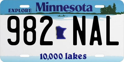 MN license plate 982NAL