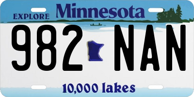 MN license plate 982NAN