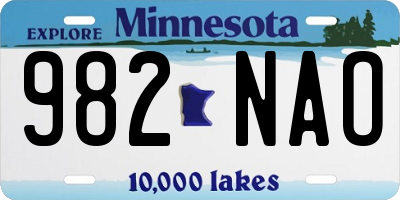MN license plate 982NAO