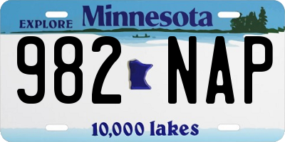 MN license plate 982NAP