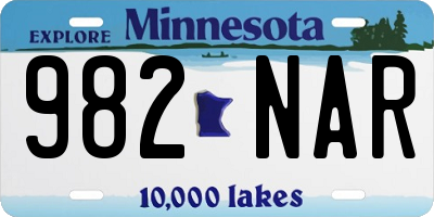 MN license plate 982NAR