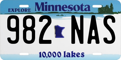 MN license plate 982NAS