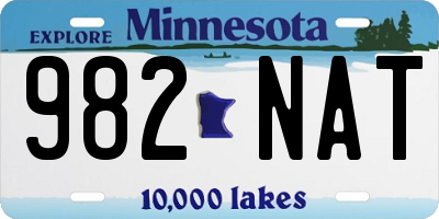 MN license plate 982NAT