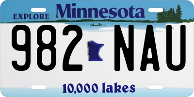 MN license plate 982NAU