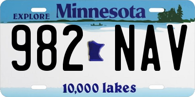 MN license plate 982NAV