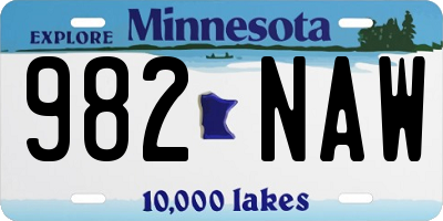 MN license plate 982NAW