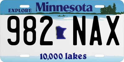 MN license plate 982NAX