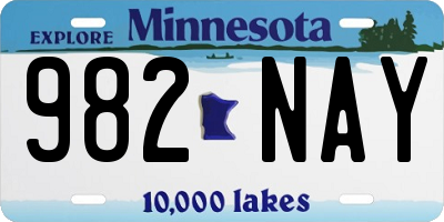 MN license plate 982NAY