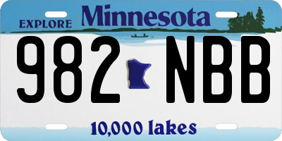 MN license plate 982NBB