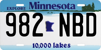 MN license plate 982NBD