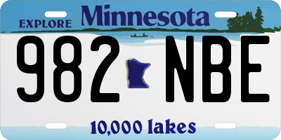 MN license plate 982NBE