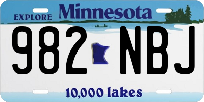 MN license plate 982NBJ