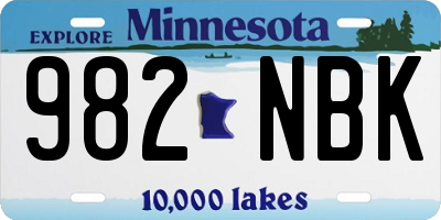 MN license plate 982NBK