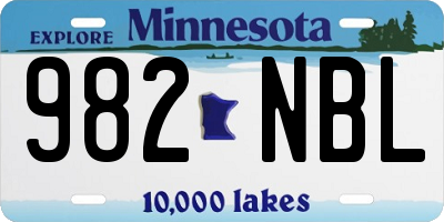 MN license plate 982NBL