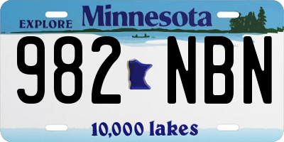 MN license plate 982NBN