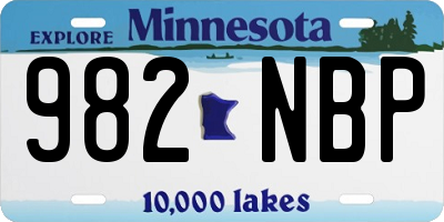 MN license plate 982NBP
