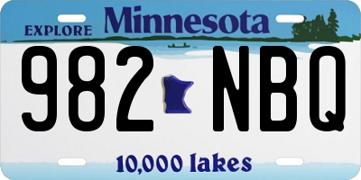 MN license plate 982NBQ