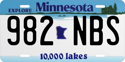 MN license plate 982NBS