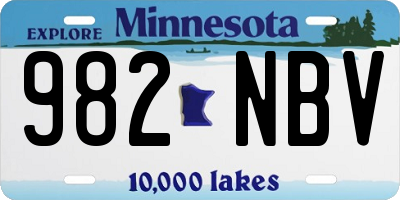 MN license plate 982NBV