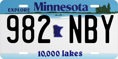 MN license plate 982NBY
