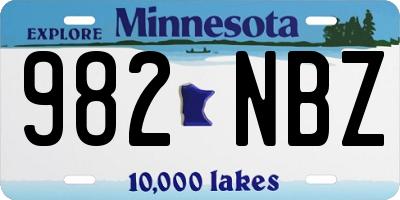 MN license plate 982NBZ