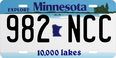MN license plate 982NCC