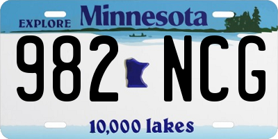 MN license plate 982NCG