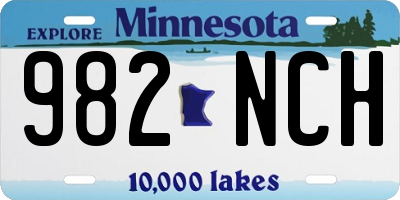 MN license plate 982NCH