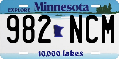 MN license plate 982NCM