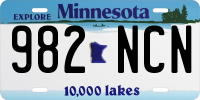 MN license plate 982NCN
