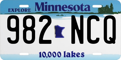 MN license plate 982NCQ
