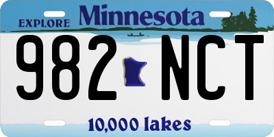 MN license plate 982NCT