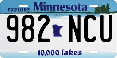 MN license plate 982NCU