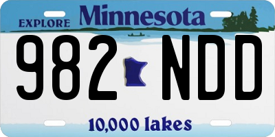 MN license plate 982NDD
