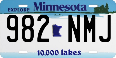 MN license plate 982NMJ