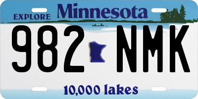 MN license plate 982NMK