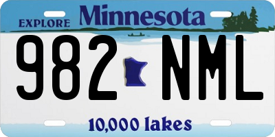 MN license plate 982NML
