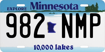 MN license plate 982NMP