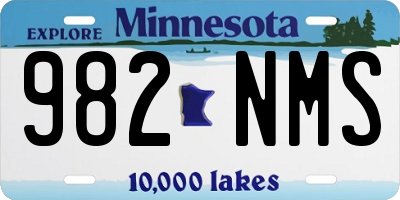 MN license plate 982NMS
