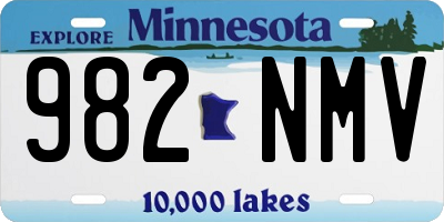 MN license plate 982NMV