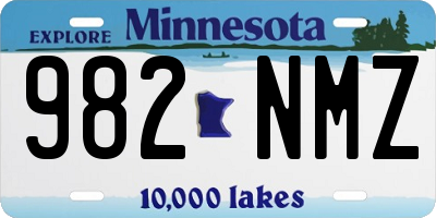 MN license plate 982NMZ