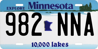 MN license plate 982NNA