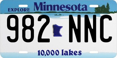 MN license plate 982NNC