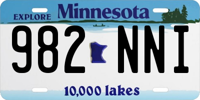 MN license plate 982NNI