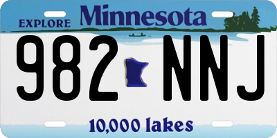 MN license plate 982NNJ