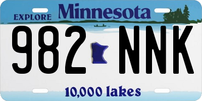 MN license plate 982NNK