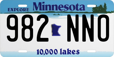 MN license plate 982NNO