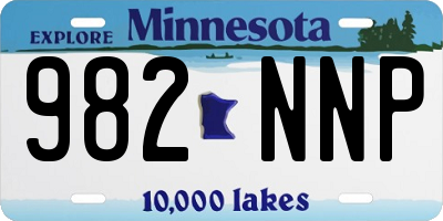 MN license plate 982NNP