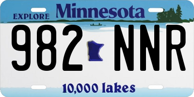 MN license plate 982NNR