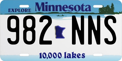 MN license plate 982NNS